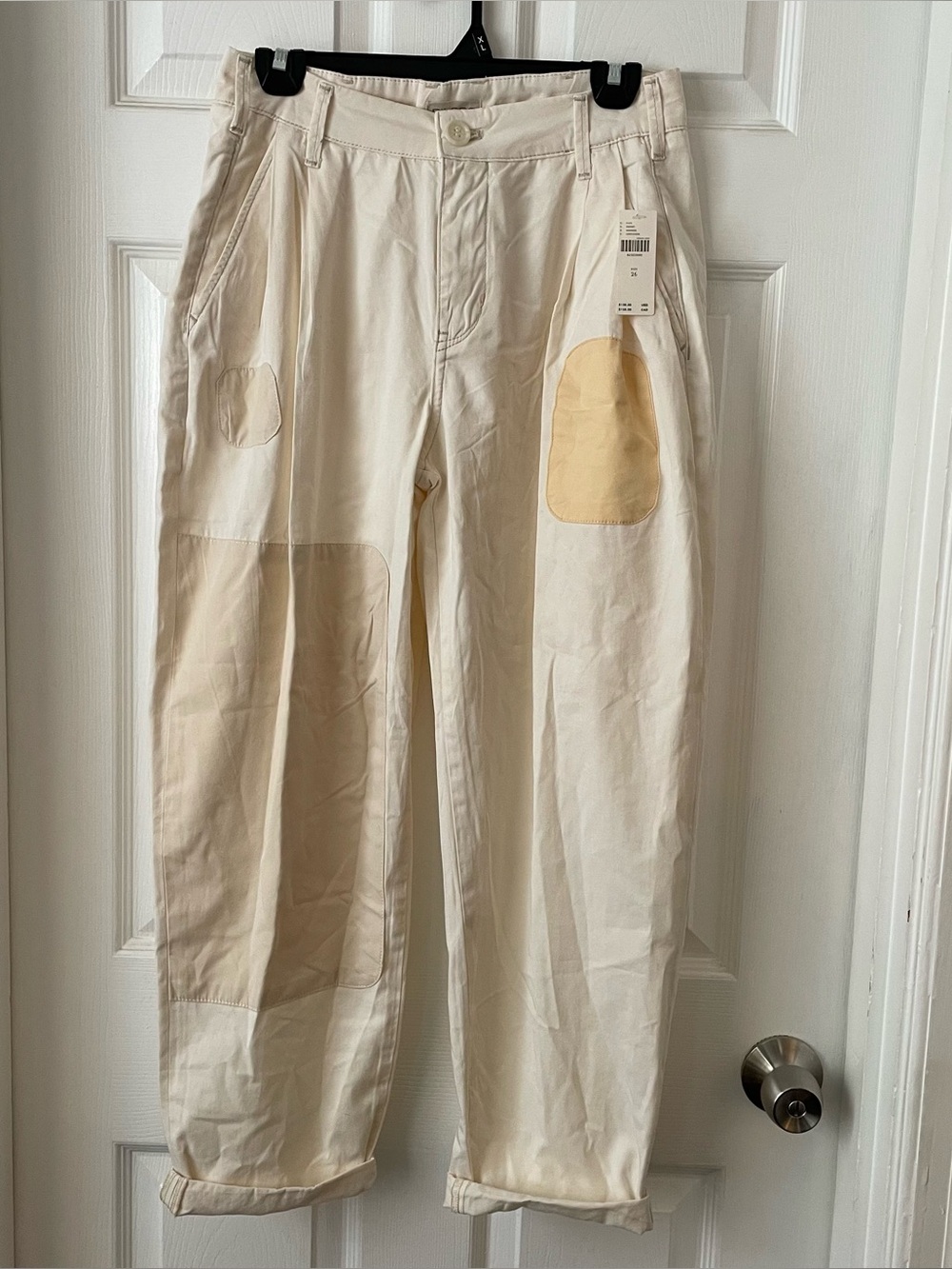 Anthropologie Pilcro Rolled Hem Utility Patch Barrel Pants